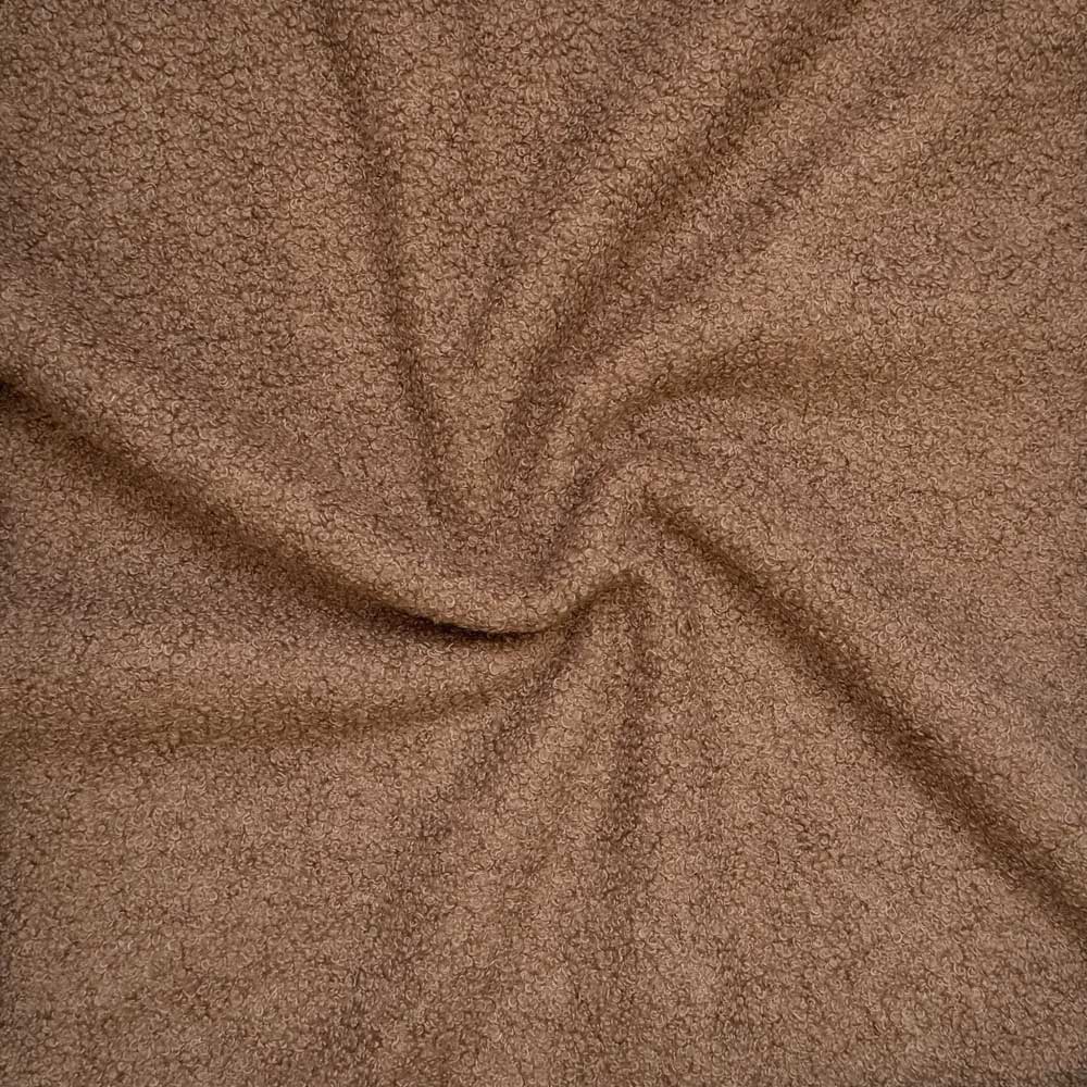 Ensfarvet teddy med fleece bagside beige