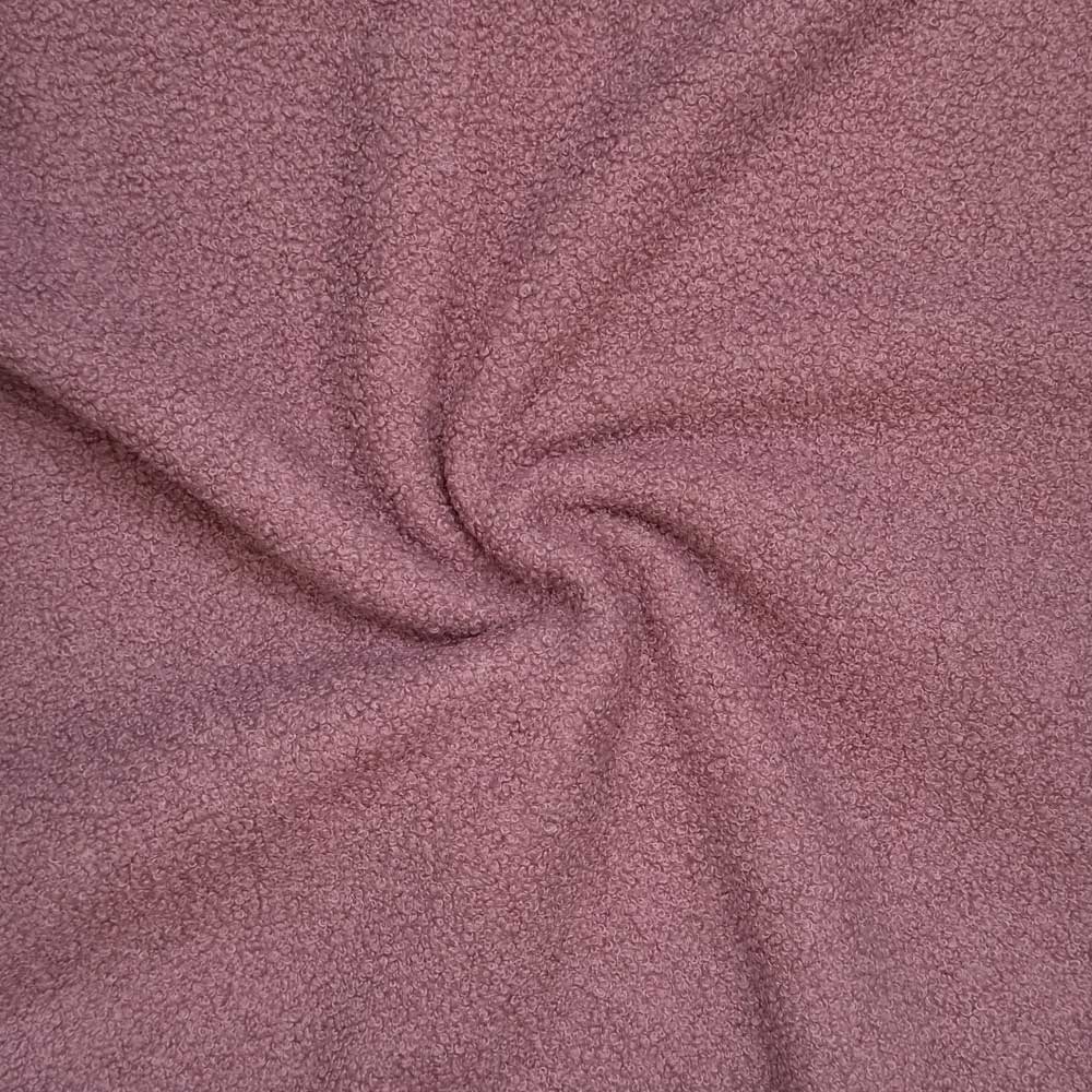 Ensfarvet teddy med fleece bagside rosa