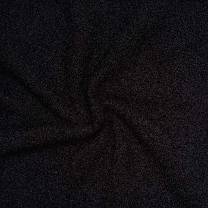 Ensfarvet teddy med fleece bagside sort