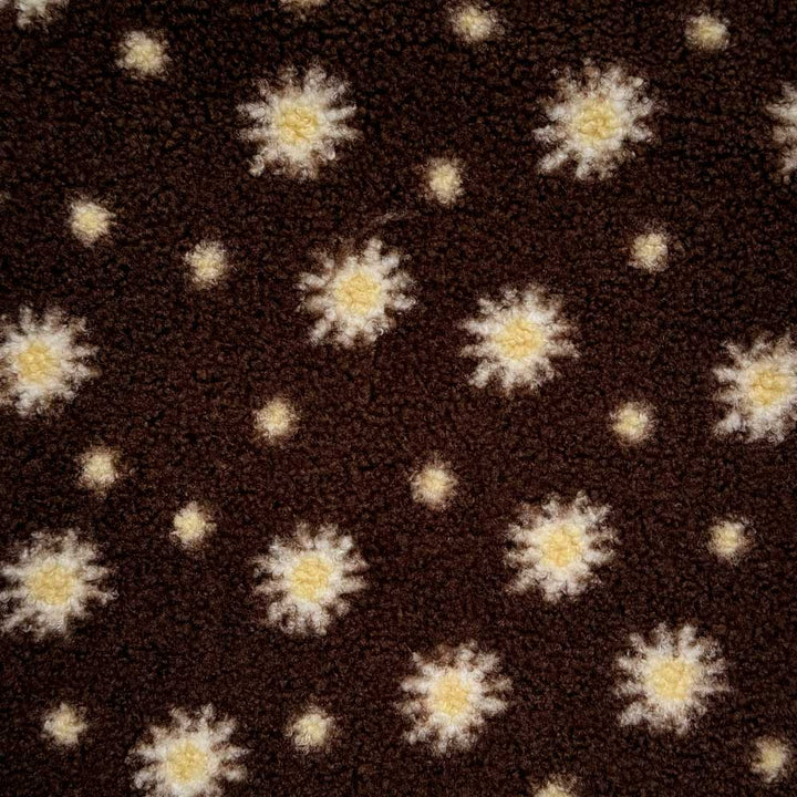 Chokoladefarvet teddy med printede margueritter