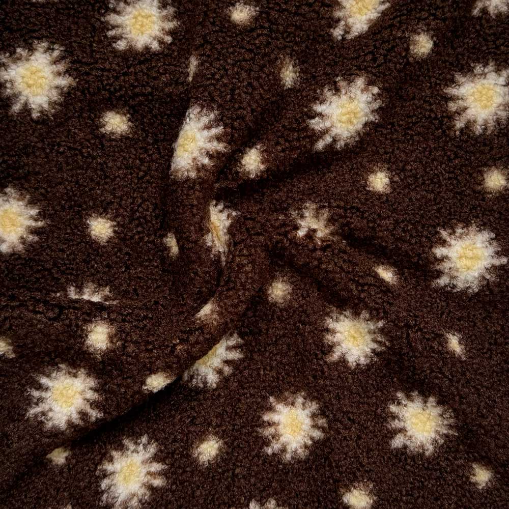 Chokoladefarvet teddy med printede margueritter