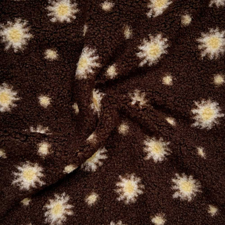 Chokoladefarvet teddy med printede margueritter