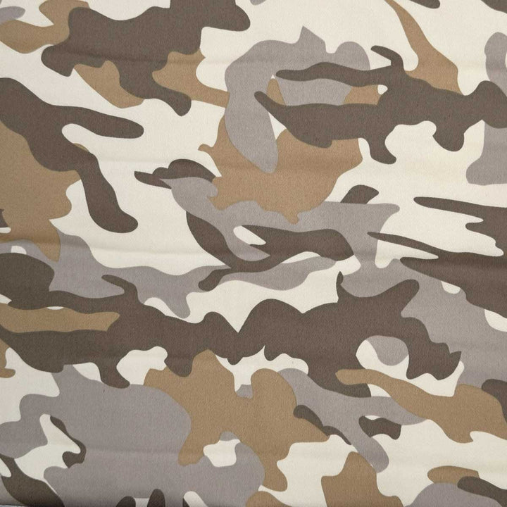 Twill med stræk i lys camouflage print