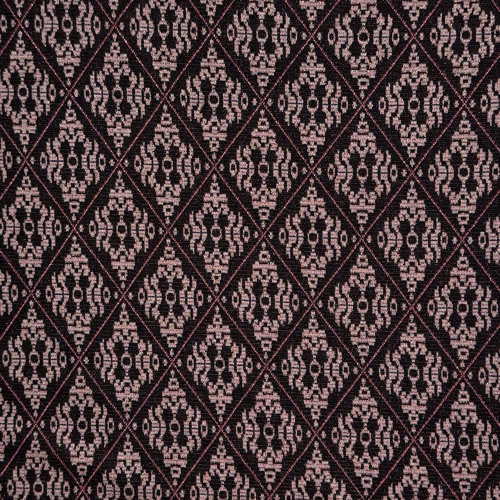 Italiensk viscose jacquard sort/pink med lurex