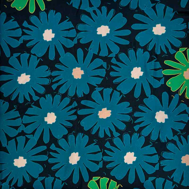 Fast viscose med petrol motiv blomst fra Light and Lush