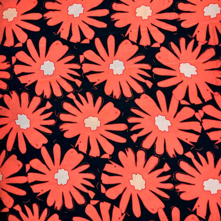 Fast viscose med orange motiv blomst fra Light and Lush