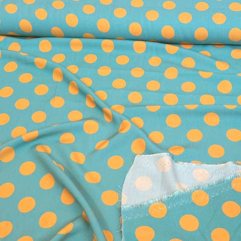 Fast viscose med varm gule prikker 25 mm