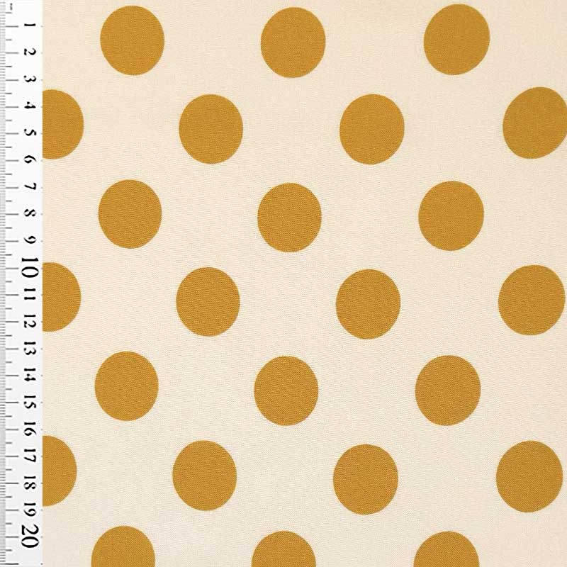 Fast viscose med karryfarvede prikker 25 mm