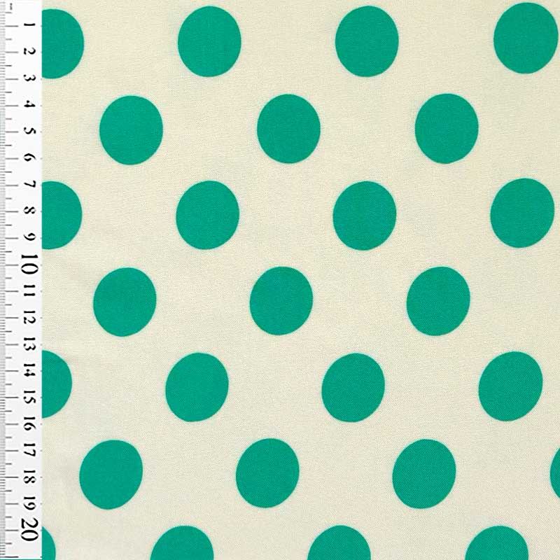 Fast viscose med jadegrøn prikker 25 mm
