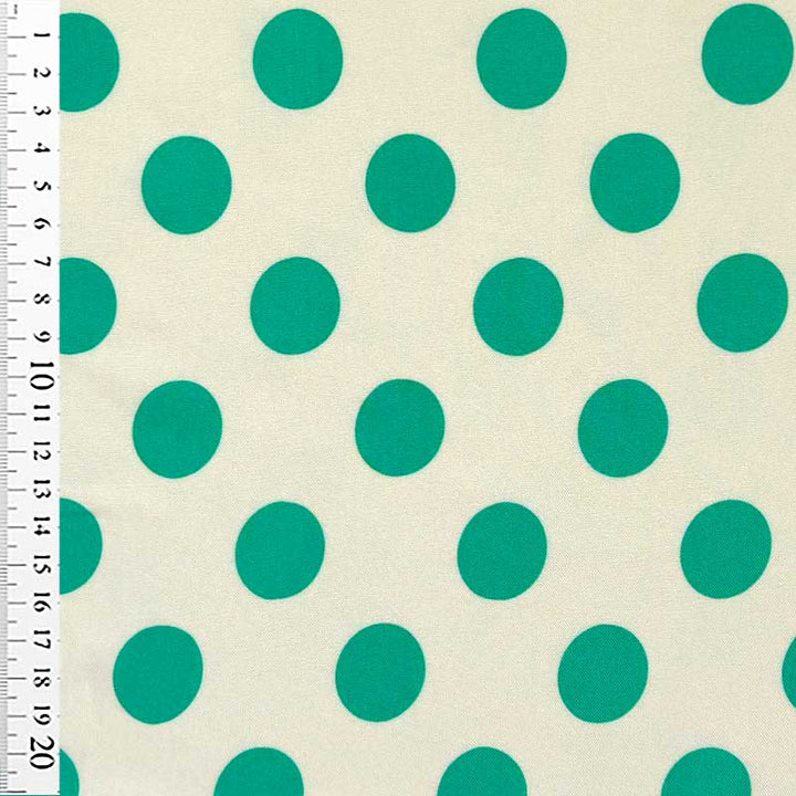 Fast viscose med jadegrøn prikker 25 mm