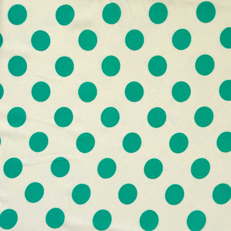 Fast viscose med jadegrøn prikker 25 mm
