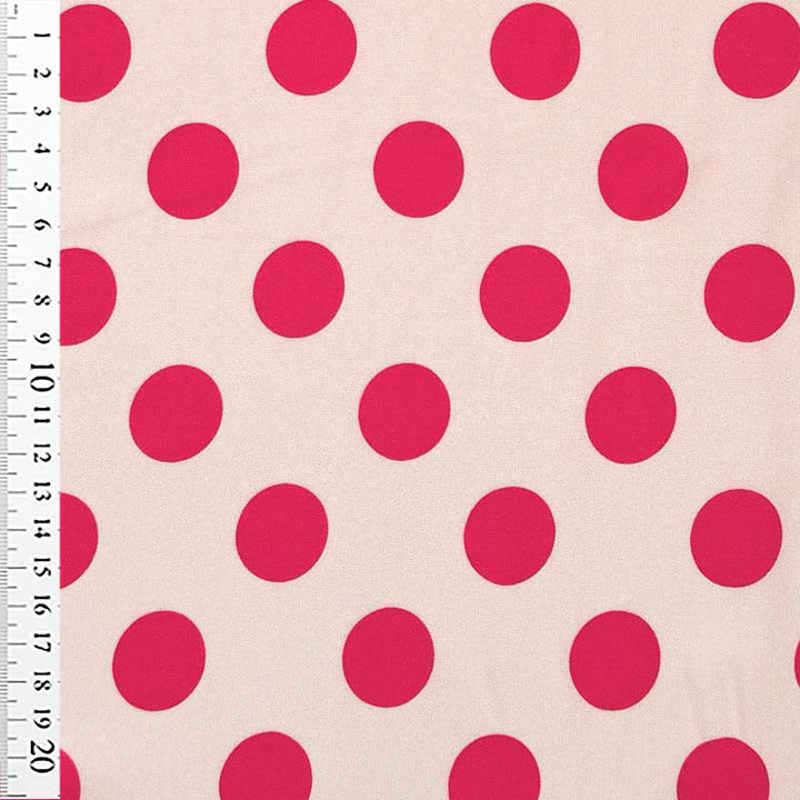 Fast viscose med pink prikker 25 mm