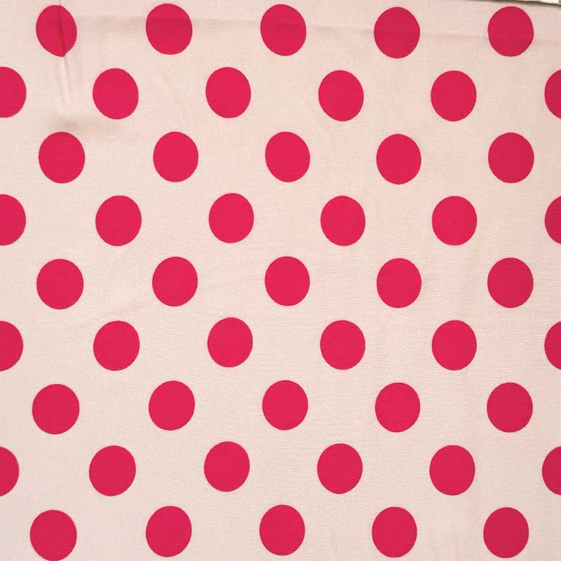 Fast viscose med pink prikker 25 mm