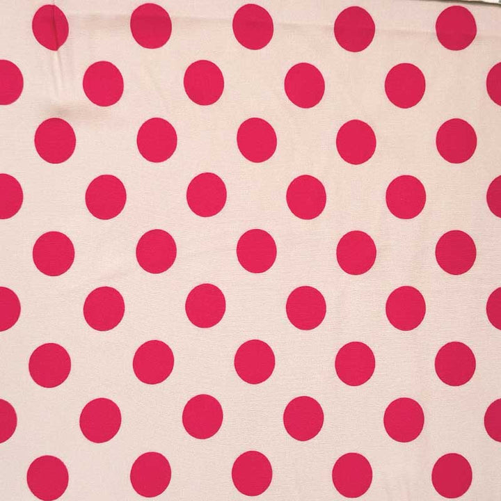 Fast viscose med pink prikker 25 mm