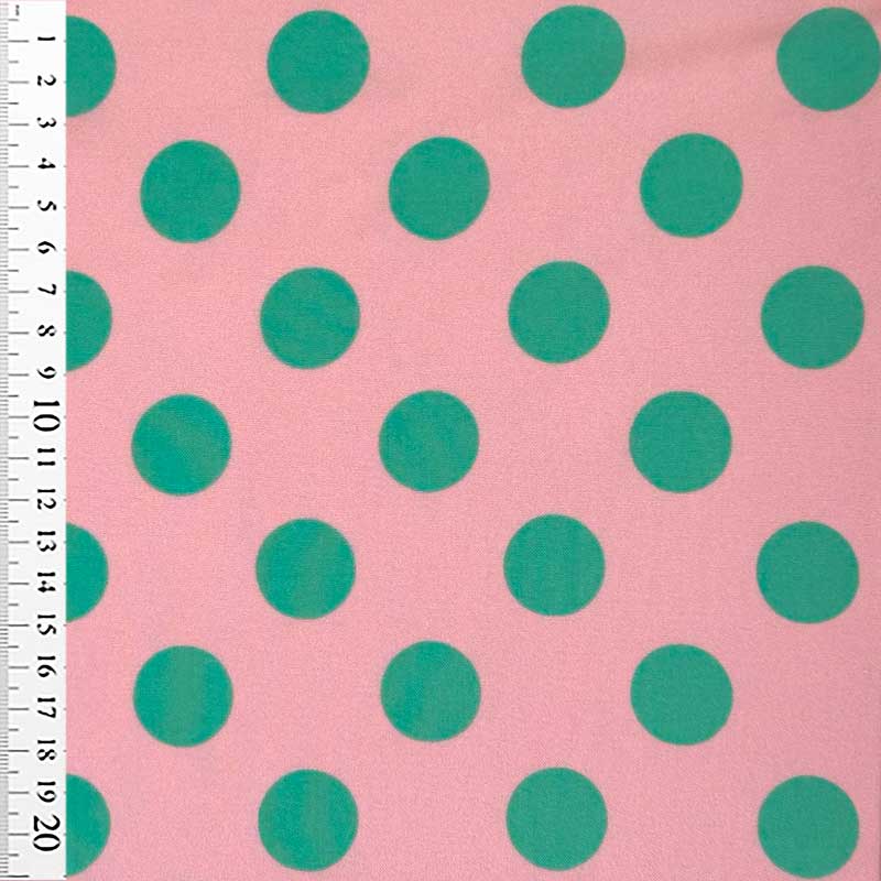 Fast viscose med jadegrøn prikker 25 mm II