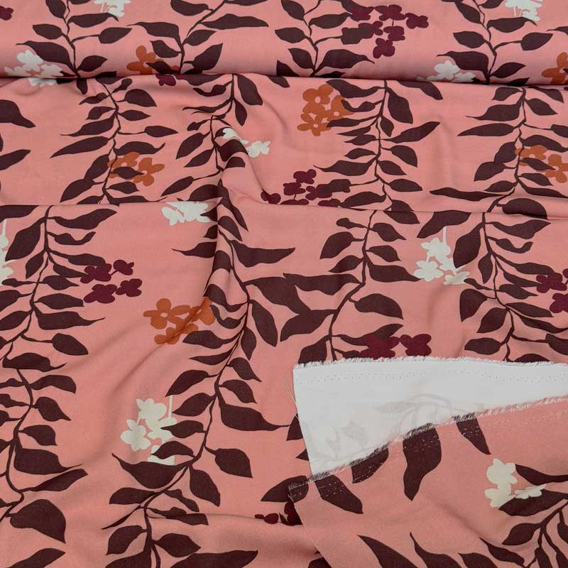 Fast viscose med parallelle blomsterranker fra Light and Lush