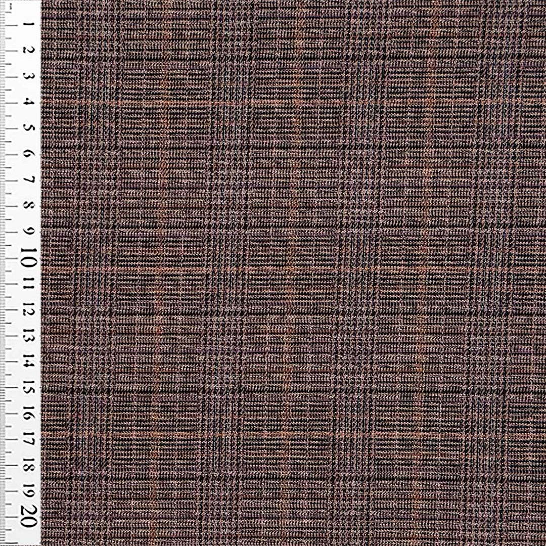 Ternet stof i brun/grå/lilla/orange