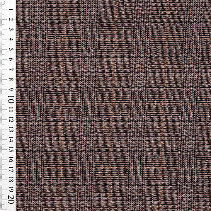Ternet stof i brun/grå/lilla/orange