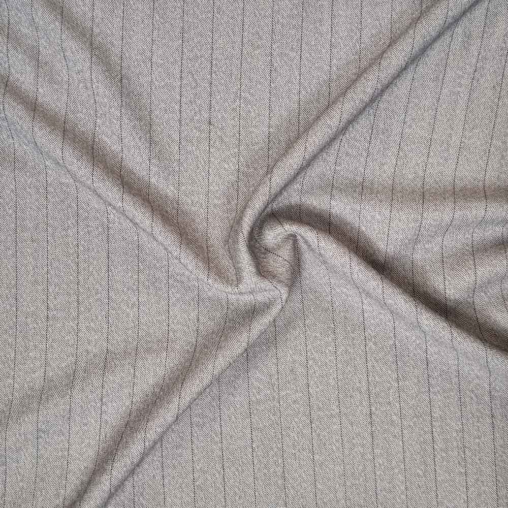 Klassisk stof med nålestriber i beige grå