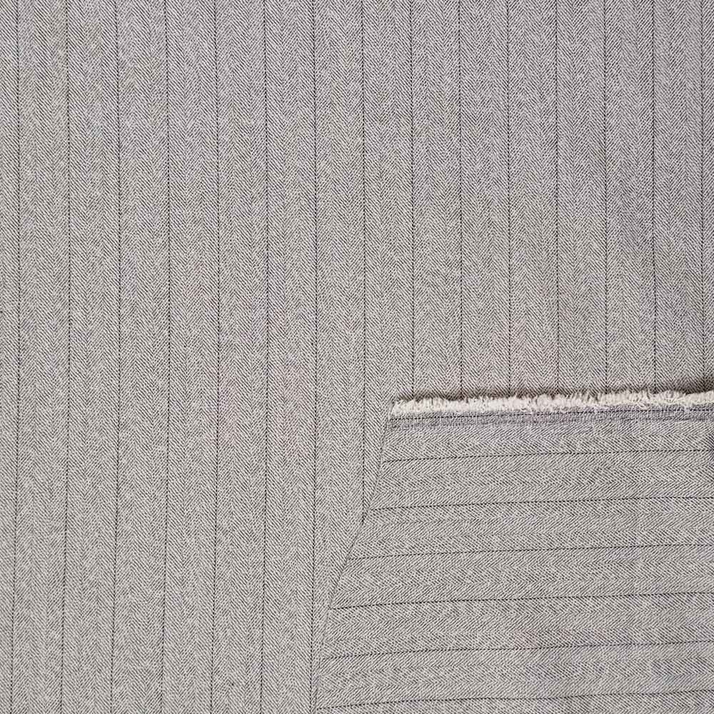 Klassisk stof med nålestriber i beige grå