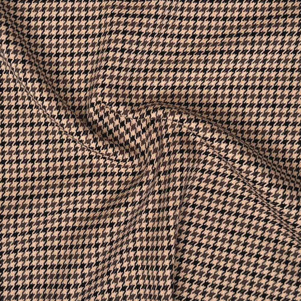 Ternet stof i sort/brun og beige
