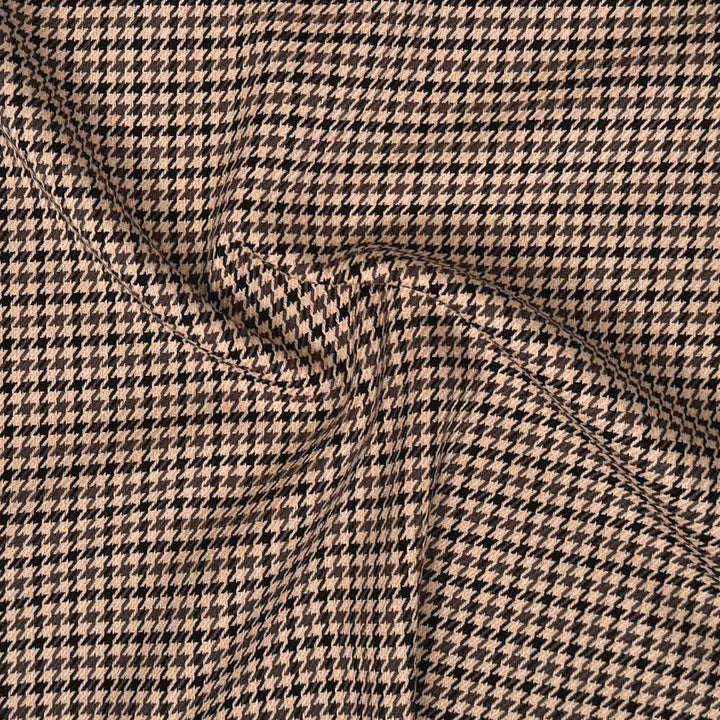 Ternet stof i sort/brun og beige