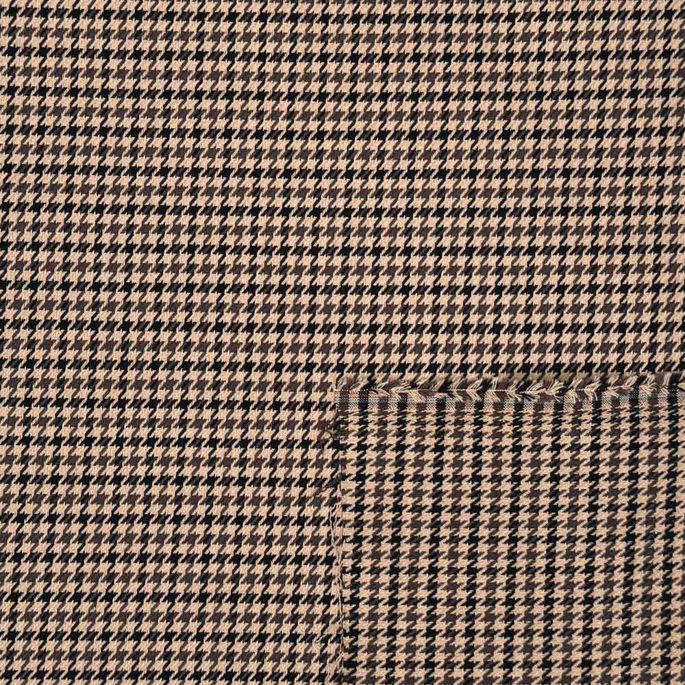 Ternet stof i sort/brun og beige