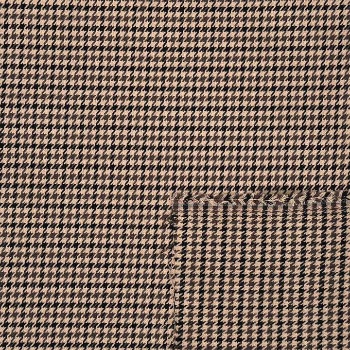 Ternet stof i sort/brun og beige