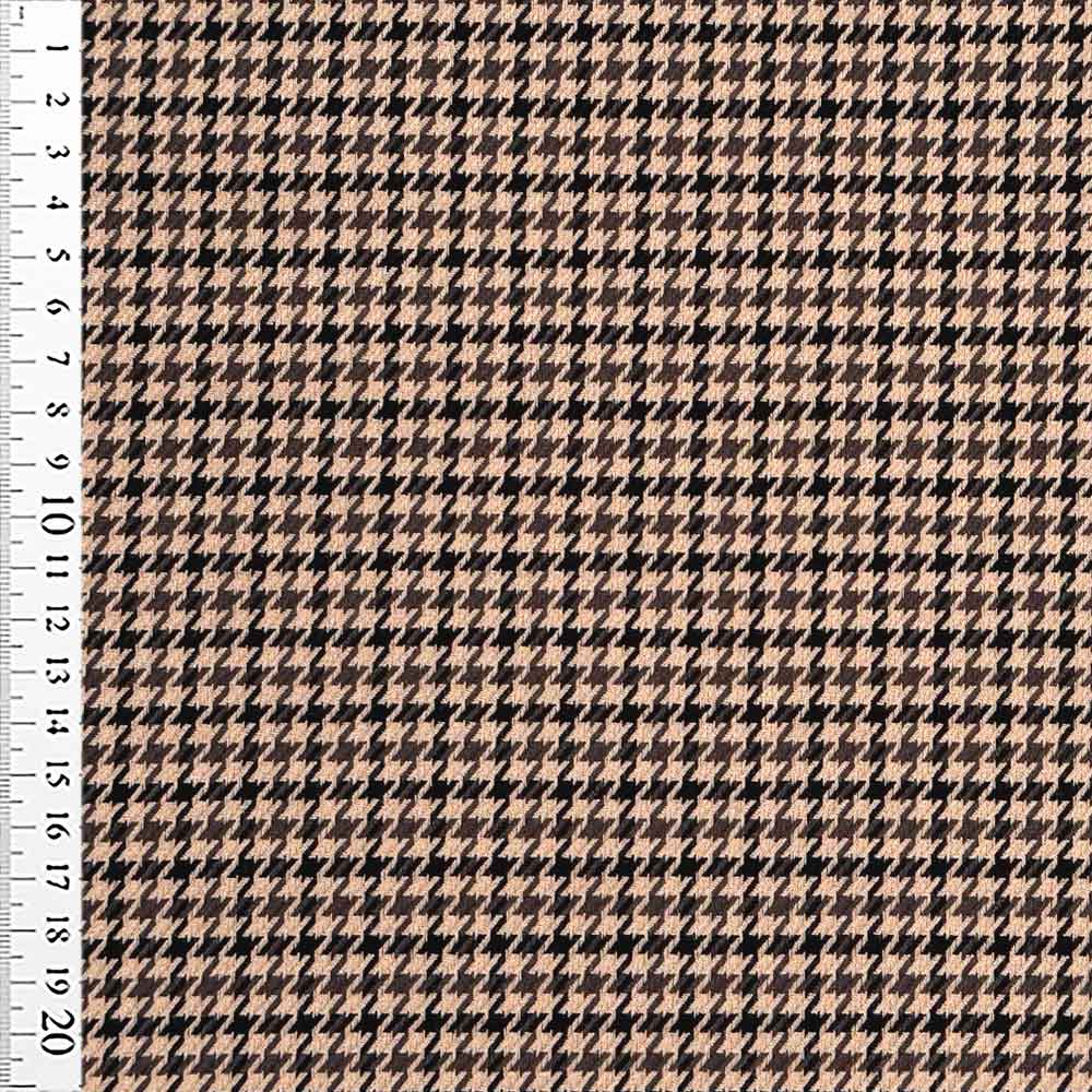 Ternet stof i sort/brun og beige