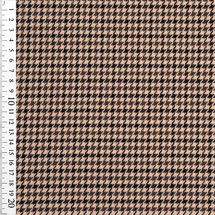 Ternet stof i sort/brun og beige