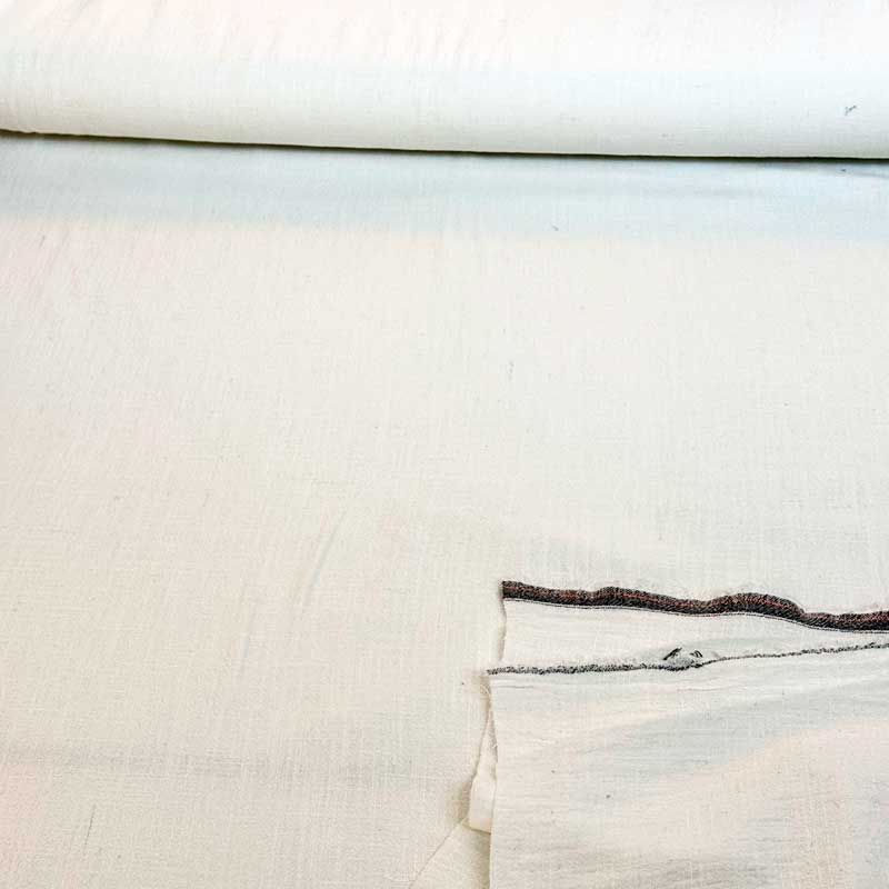 Ensfarvet fast viscose / hør i off white
