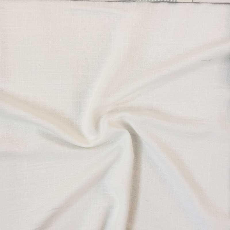 Ensfarvet fast viscose / hør i off white