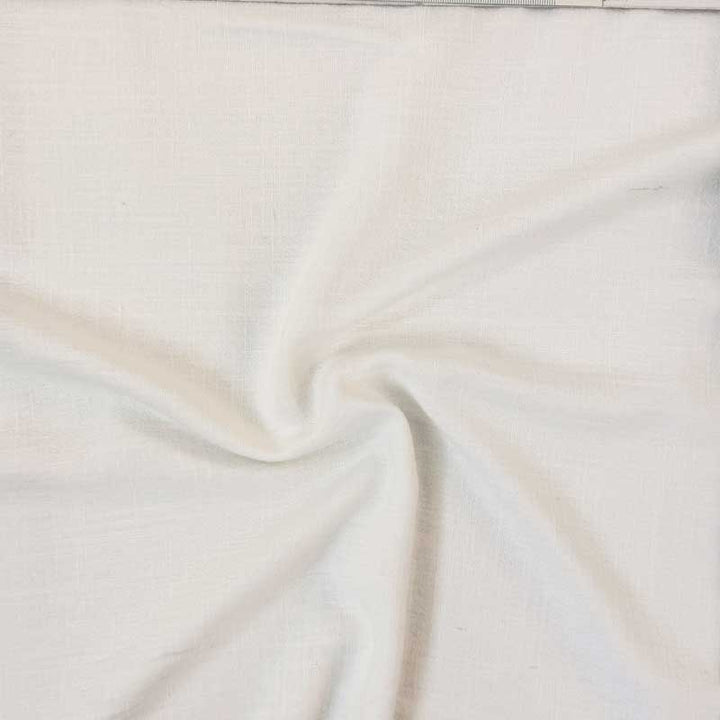 Ensfarvet fast viscose / hør i off white