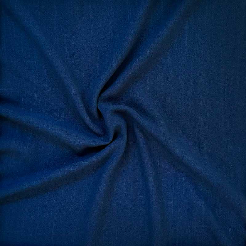 Ensfarvet fast viscose / hør i marine