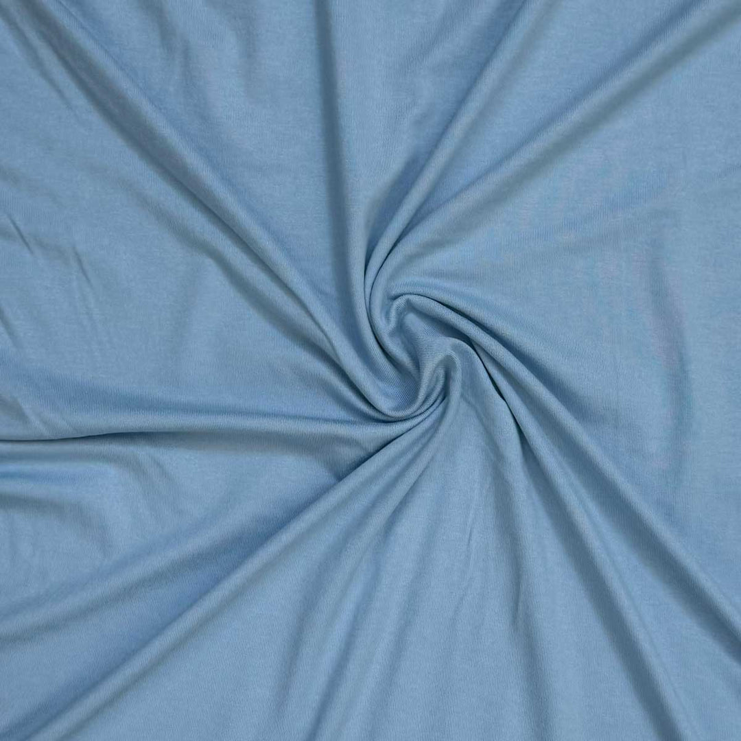 Ensfarvet viscose jersey lyseblå