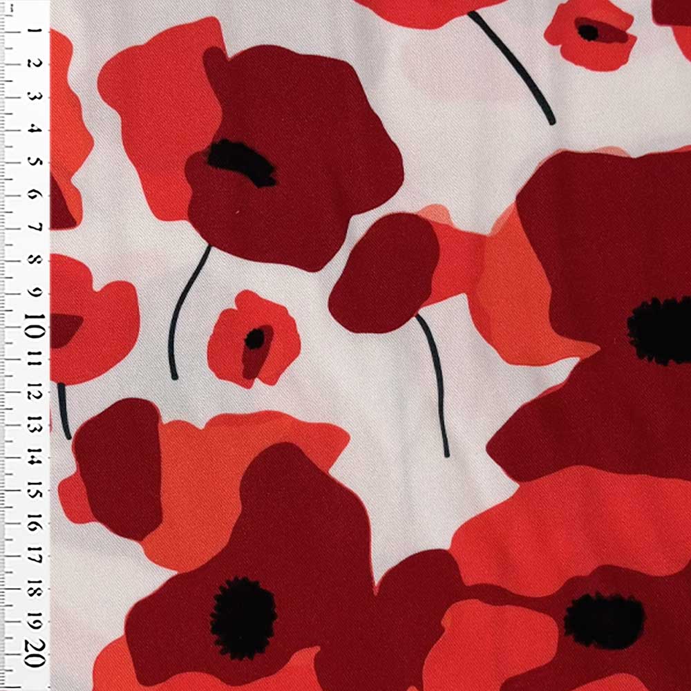 Fast viscose med grafiske valmuer fra Light and Lush