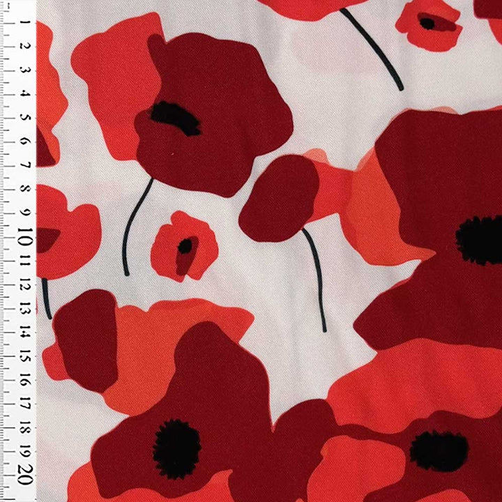 Fast viscose med grafiske valmuer fra Light and Lush