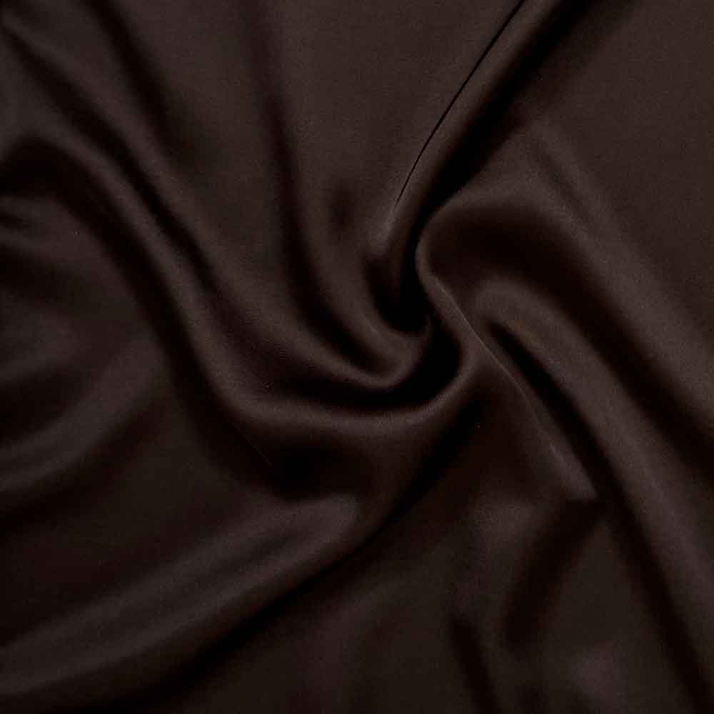 Fast viscose satin med lidt stræk i mørkebrun
