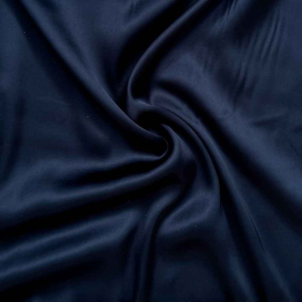 Fast viscose satin med lidt stræk i mørkeblå
