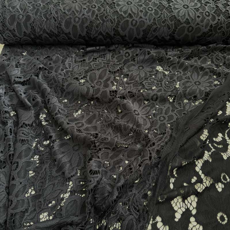 Stræk blonde med blomst, Sort - KreStoffer