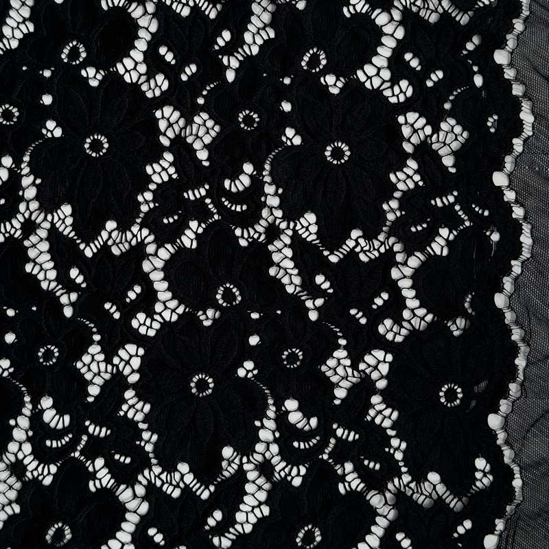 Stræk blonde med blomst, Sort - KreStoffer