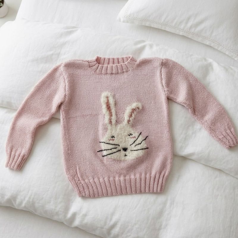 Bluse med Kanin i Lana Cotton 212 og Alpaca Boucle