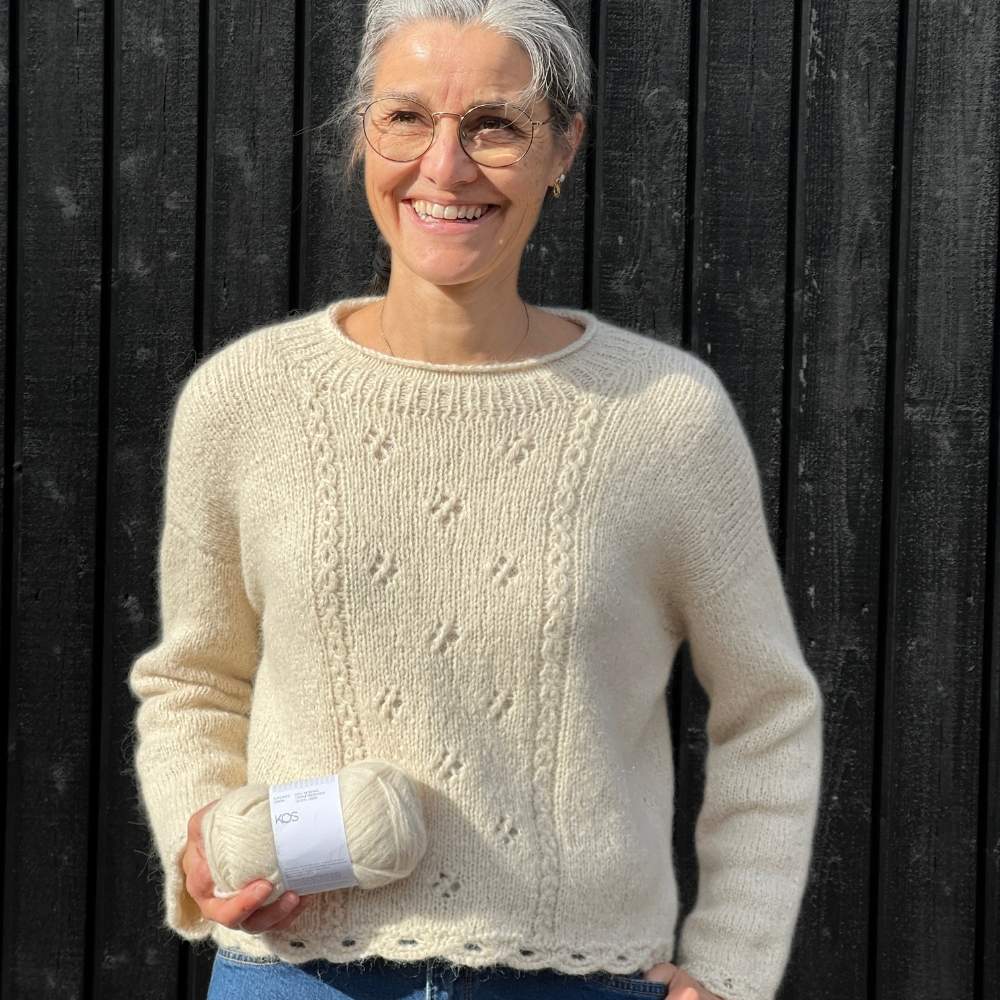 Strikkekit Clover Sweater fra Le Knit i KOS garn