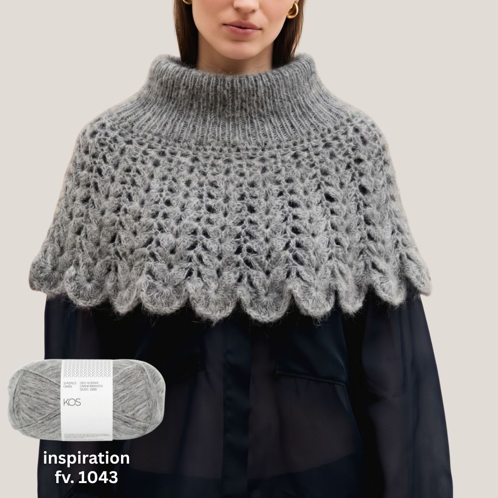 Kit 2606-15 DIY Flowerfield Poncho i KOS garn