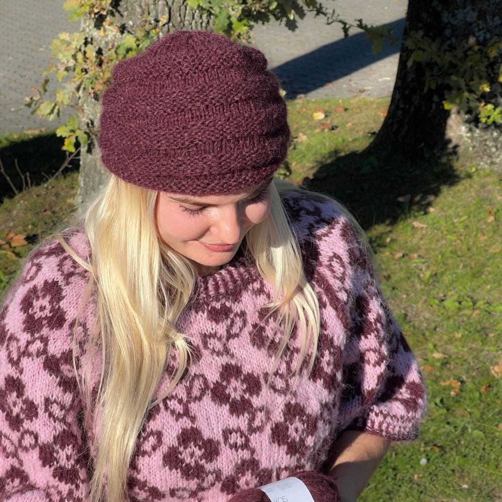 Strikkekit Mary hue i KOS og Tynd Silk Mohair inkl. gratis opskrift