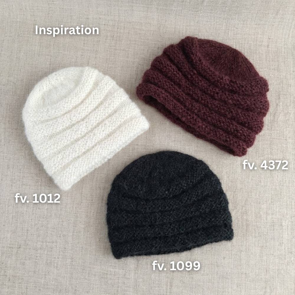 Strikkekit Mary hue i KOS og Tynd Silk Mohair inkl. gratis opskrift