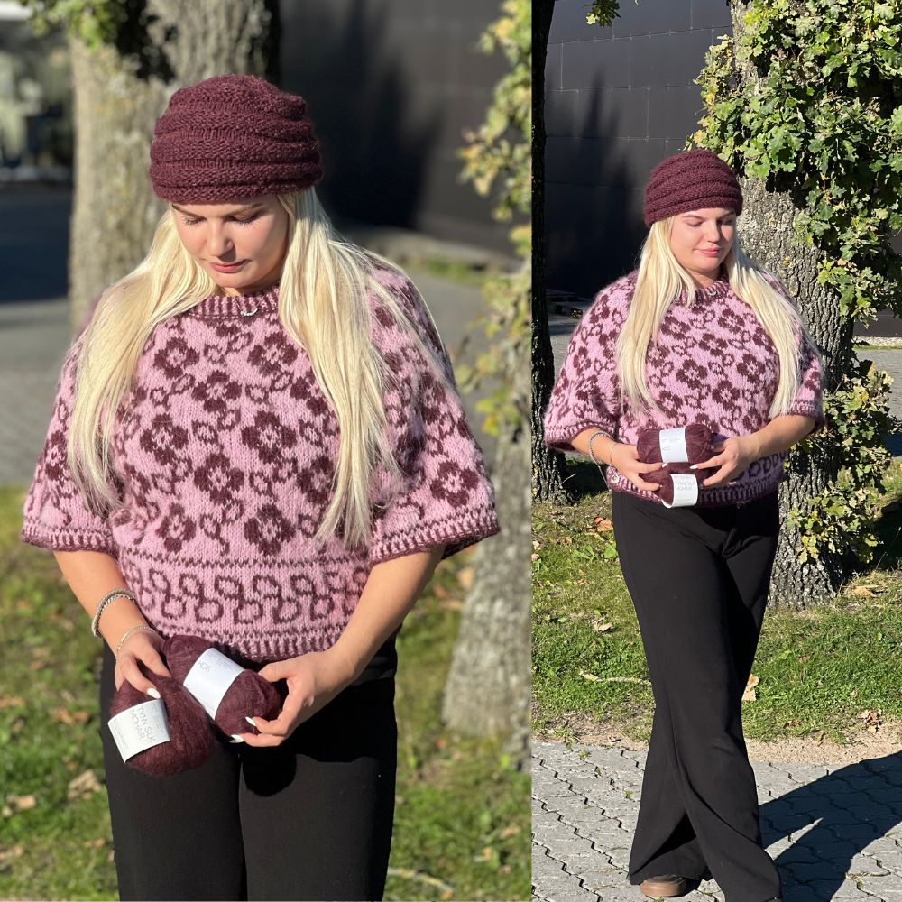 Strikkekit Mary hue i KOS og Tynd Silk Mohair inkl. gratis opskrift