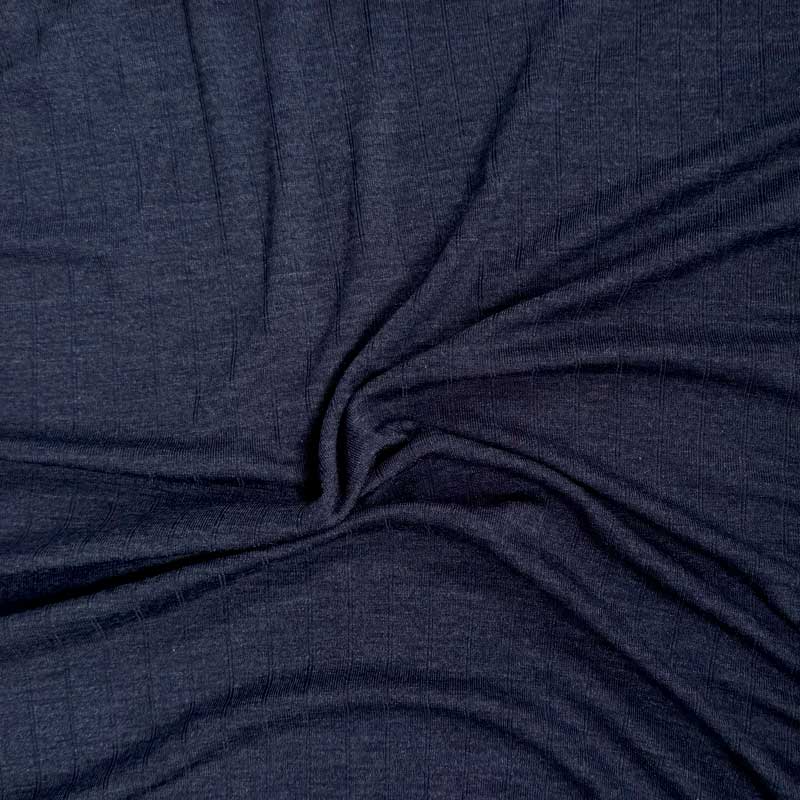 Let merino uldstrik i navy
