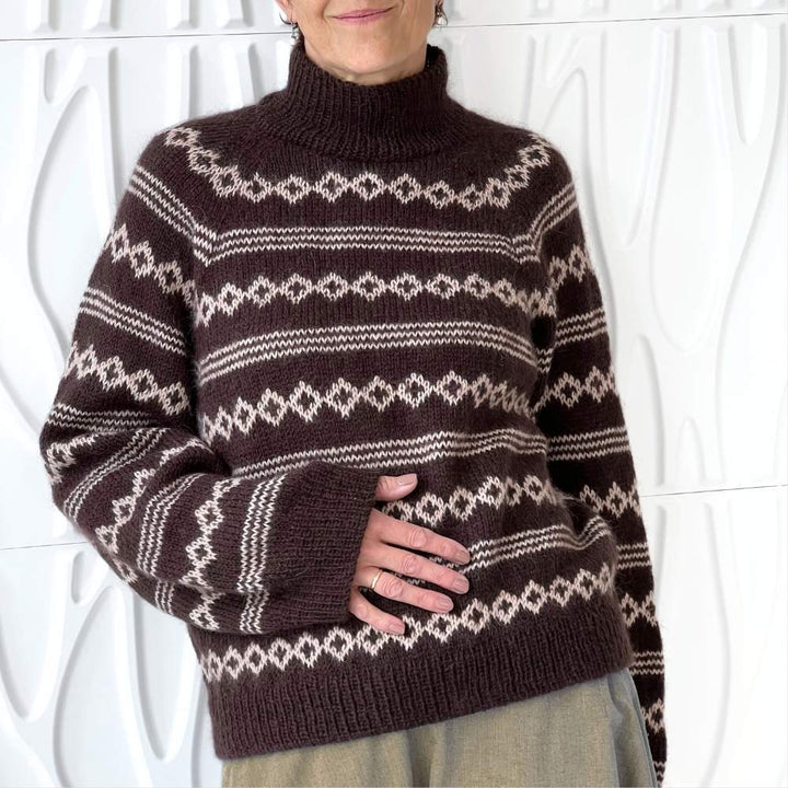 Strikkekit Mikala sweater fra Le Knit i Tynd Peer Gynt og Tynd Silk Mohair