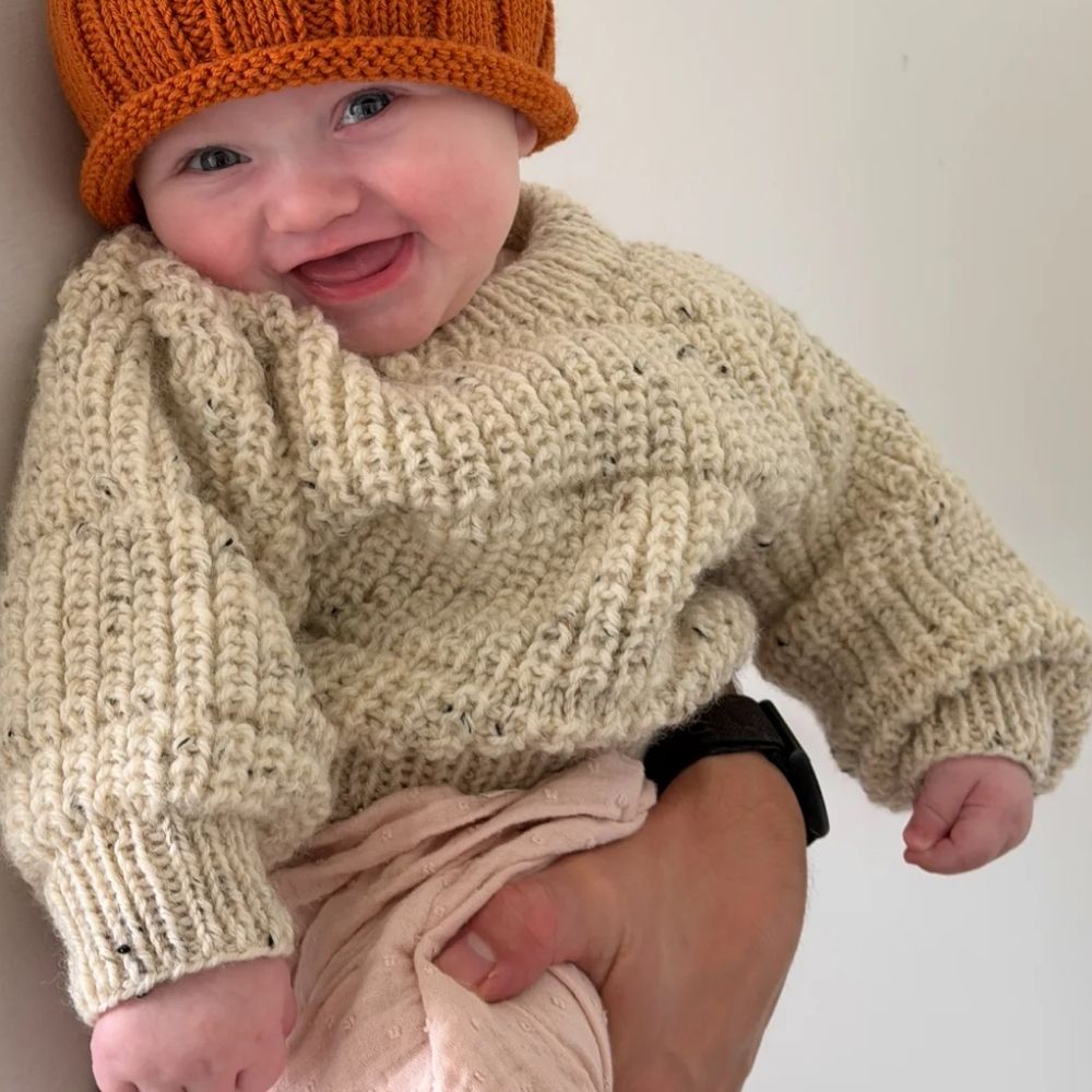 Strikkekit Silas Sweater fra Woolix i Peer Gynt TWEED
